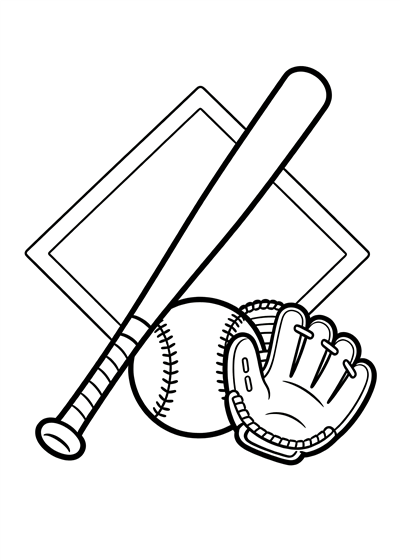 Baseball coloring page - free printable PDF