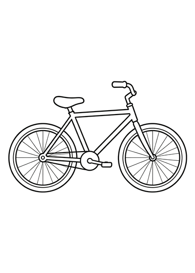 Bicycle coloring page - free printable PDF