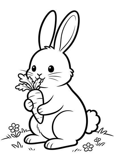 Bunny coloring page - free printable PDF
