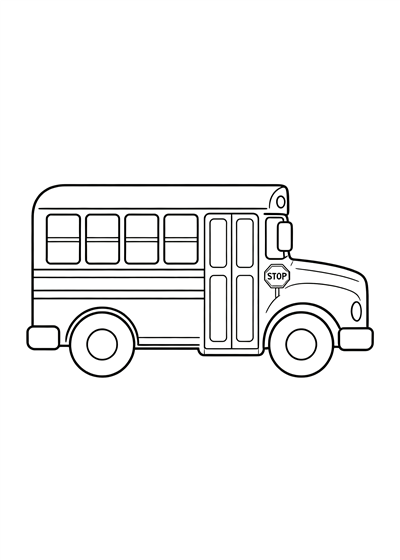 Bus coloring page - free printable PDF