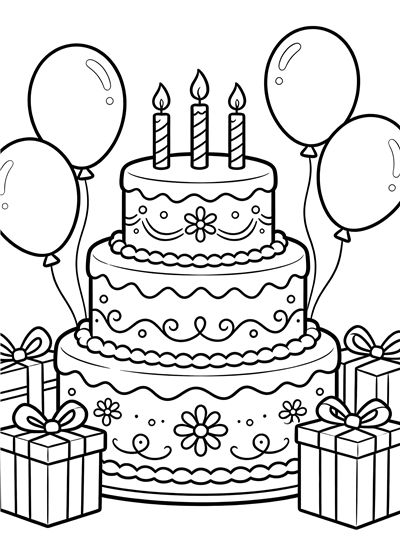 Cake coloring page