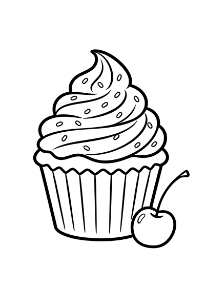 Cupcake coloring page