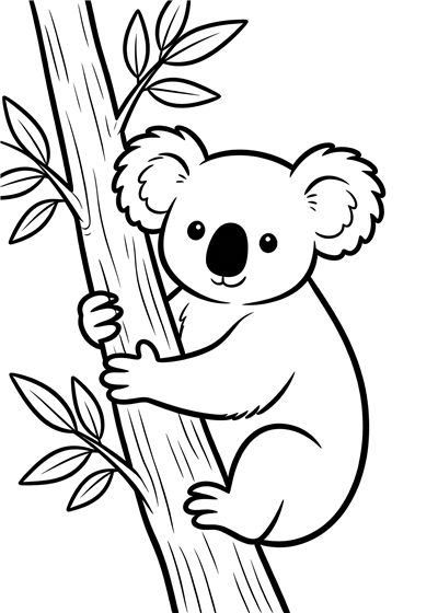 Koala coloring page - free printable PDF