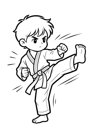 Martial Arts coloring page - free printable PDF