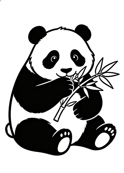 Panda coloring page - free printable PDF
