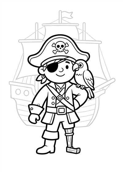 Pirate coloring page