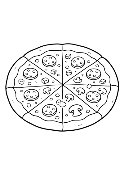 Pizza coloring page