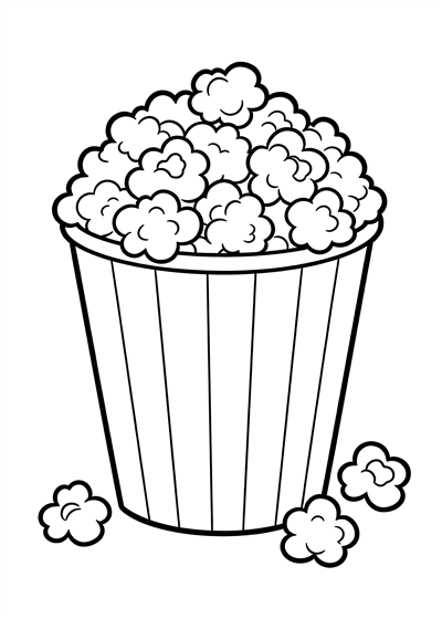 Popcorn coloring page - free printable PDF