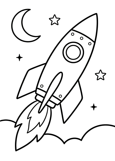 Rocket coloring page