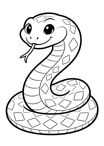 Snake coloring page - free printable PDF