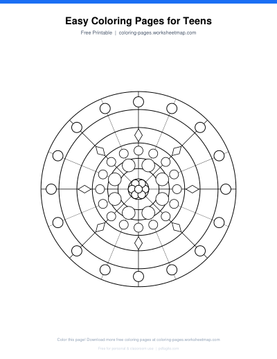 Easy Coloring Pages for Teens