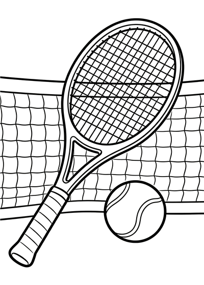 Tennis coloring page - free printable PDF