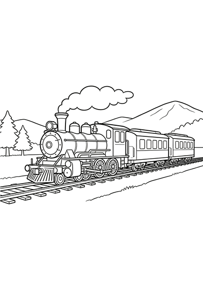 Train coloring page