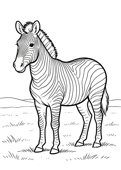 Zebra coloring page - free printable PDF
